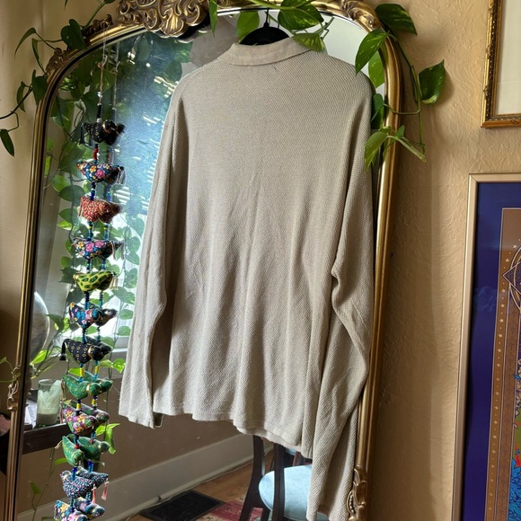 Vintage Slates Men’s Beige Knit Long Sleeve Collared Sweater Men’s Unisex Large - Picture 4 of 4
